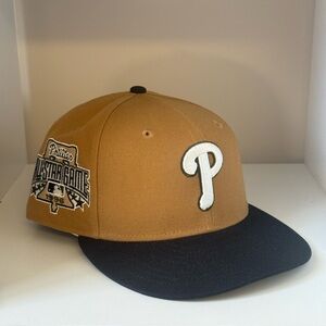New Era Philadelphia Phillies Two-Tone Tan and Black Fitted Hat